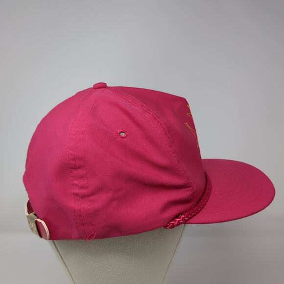 San Diego Slideback Rope Hat Pink One Size Adjustable Vent Holes Outdoor Vintage - Picture 5 of 9